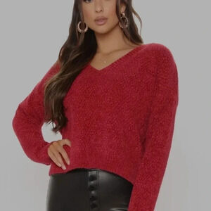 Double Zero  Pull Over Sweater Red Size Medium